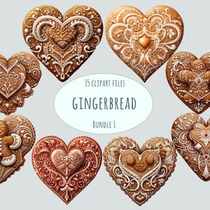 Gingerbread clipart | 15 PNG | Watercolor christmas clipart | Commercial use sublimation print festive cookies digital food stickers bundle