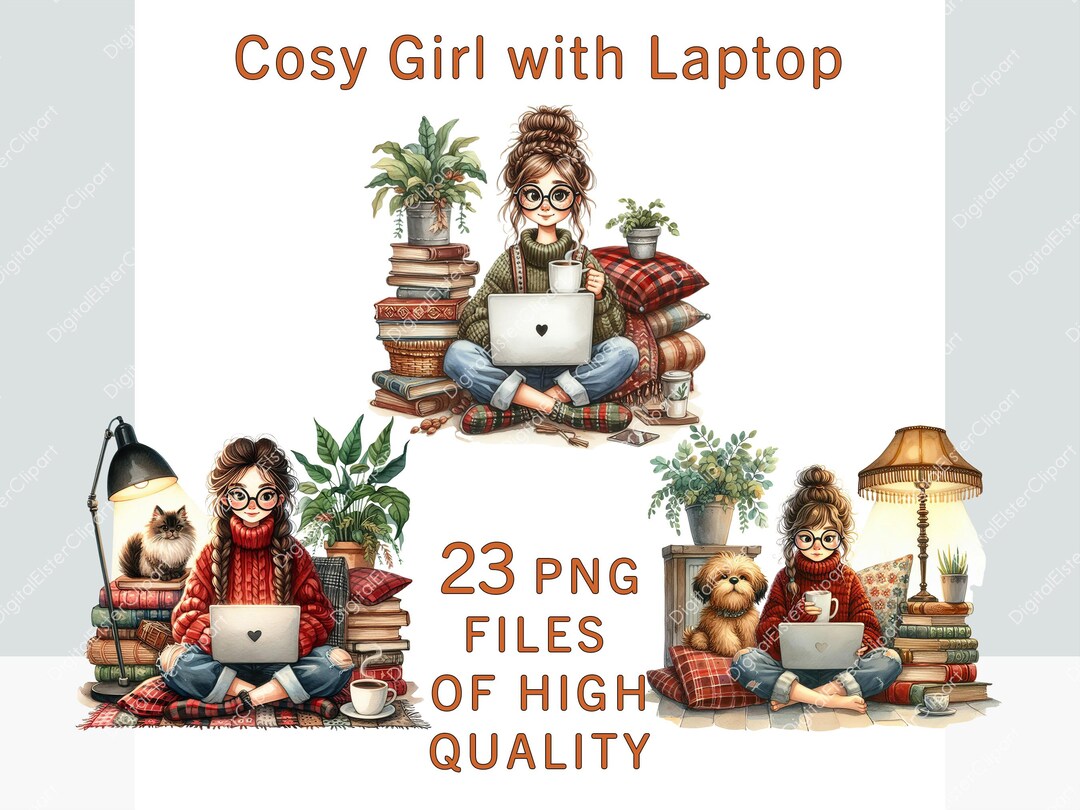 Software Developer Clipart Bundle, 23 Girl With Notebook Transparent ...