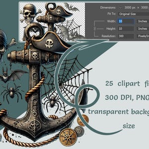 Clipart ancre gothique | 25 PNG, oeuvre d'art nautique sombre pirate hanté | Sublimation d'Halloween, Stickers, Tatouages et créations fantasmagoriques, Art naval