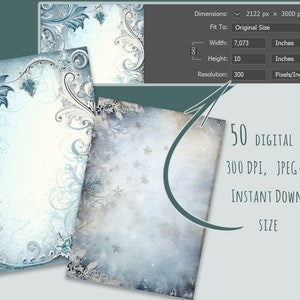 Planos de fundo aquarela de inverno 50 JPEG de alta qualidade, clipart de geada, adesivos de neve, uso comercial, sobreposição para impressão, cenário de cartão postal frio