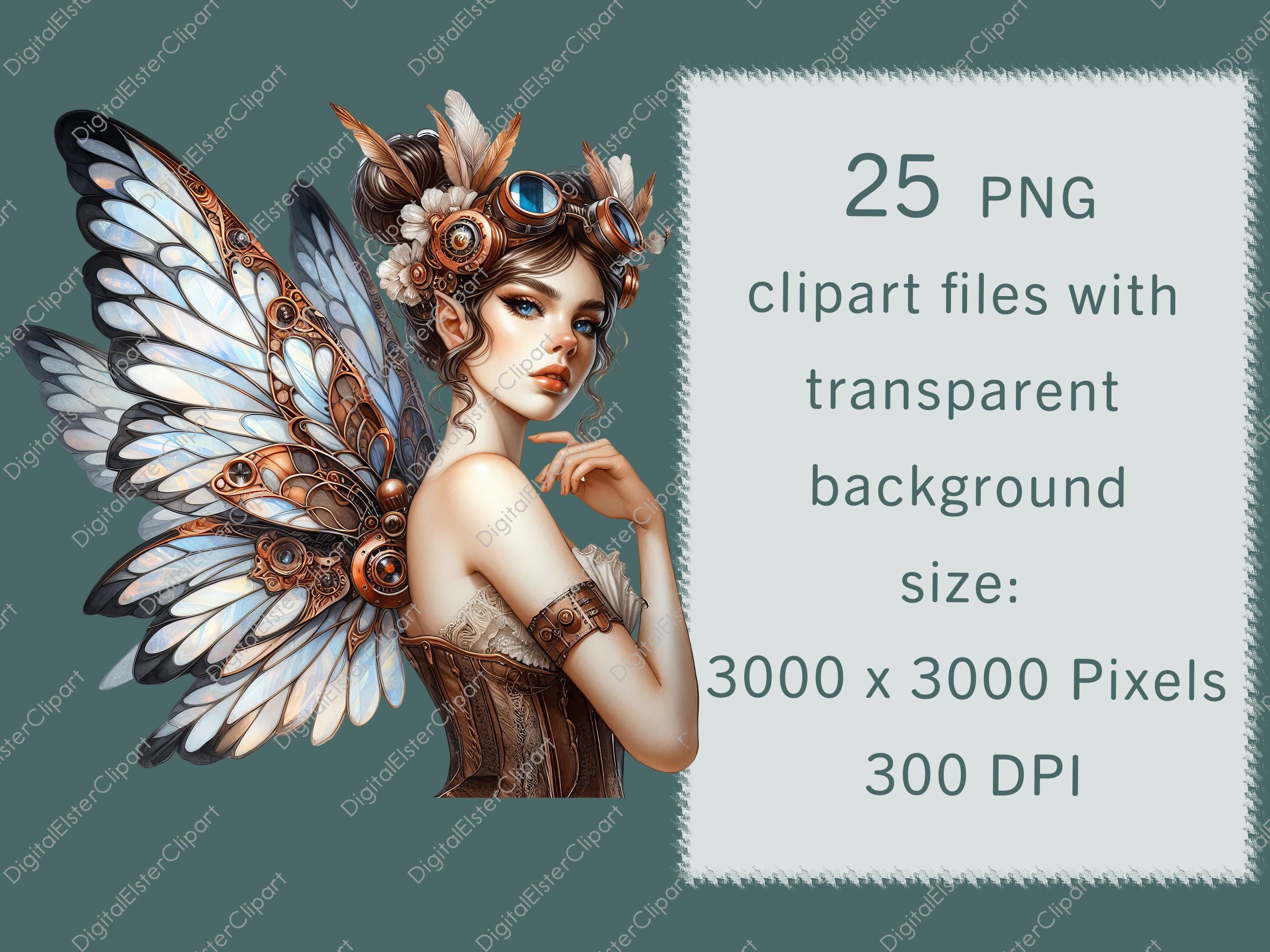 Fairy Clipart Bundle, Watercolor Gothic Clipart, Commercial Use ...