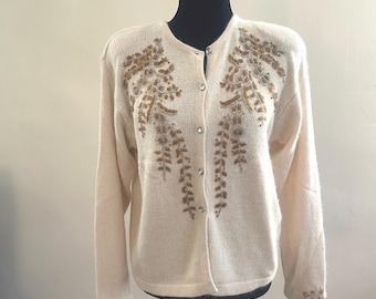 Vintage Seidenmischung Strickjacke