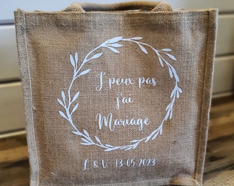 Personalized Burlap Bag - Wedding Guest Gift