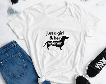 Camiseta de manga corta para perro Weenie para mujer, divertida camiseta para perro weenie, camiseta para perro salchicha