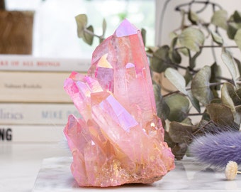 Pink Crystal Cluster, Rose Quartz, Quartz Crystal, Crystal Shop, Crystal Cluster, Treated Crystal, Geode Crystal, Rocks and Minerals