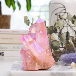 Pink Crystal Cluster, Rose Quartz, Quartz Crystal, Crystal Shop, Crystal Cluster, Treated Crystal, Geode Crystal, Rocks and Minerals