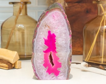 Agate Stand Crystal, Agate Crystal, Pink Geode, Pink Agate, Crystal Display, Crystal Shop, Rocks and Minerals, Crystal Decor