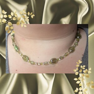 Elegant Green Glass Beaded Necklace