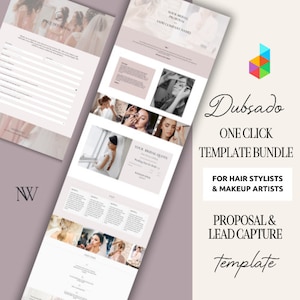 Dubsado Template Bundle | Bridal Hair Stylists Make up Artist | Editable Canva | Client Onboarding | Dubsado Proposal | Dubsado Lead Capture