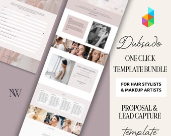 Dubsado Template Bundle | Bridal Hair Stylists Make up Artist | Editable Canva | Client Onboarding | Dubsado Proposal | Dubsado Lead Capture