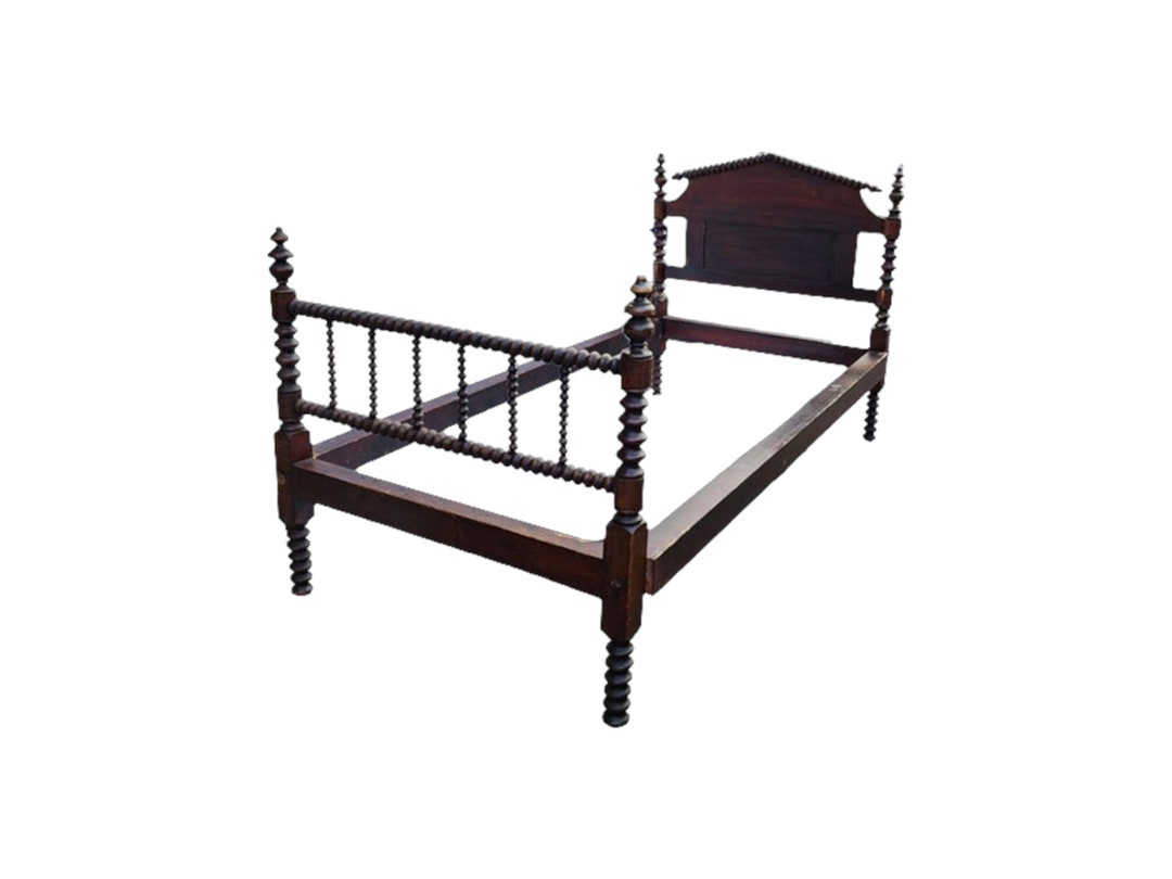 Antique Jenny Lind Spindle Spool Turned Wood Twin Bed Etsy
