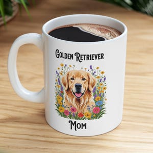 Golden Retriever Mom Coffee Mug: Floral Dog Lover Gift