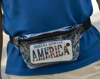 Patriotic Clear Fanny Pack, Stadium Approved, Concert See-Thru, Personalized Americana Accessory