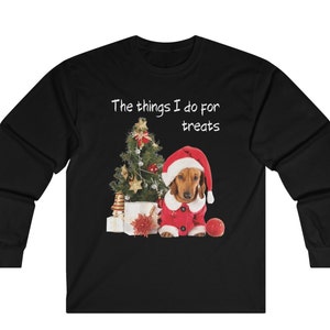 Dachshund Christmas sweater cute dog long sleeve Christmas shirt long sleeve doxie sweater Holiday shirt dog mom gift for wiener lover