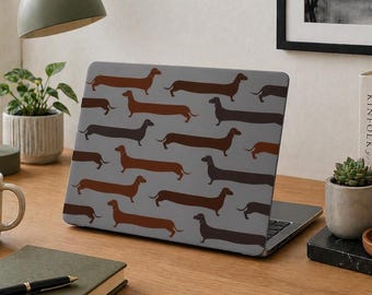 Dachshund Pattern Matte MacBook Case | Wiener Dog Laptop Cover
