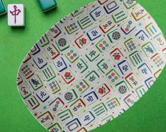 Bandeja pequeña para fichas de mahjong, bandeja para servir en fiestas