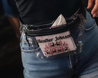 Personalized Swedish Folk Art Clear Fanny Pack, Stadium Approved, Concert See-Thru