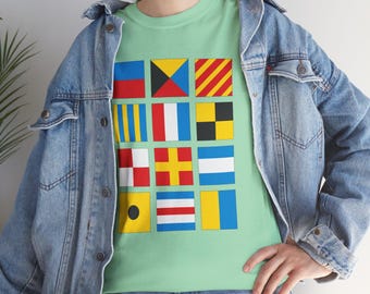 Maritime Signal Flags Tee: Coastal Sailing Nautical Shirt - Etsy