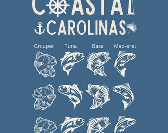 Coastal Carolinas Sherpa Blanket: Fishing Theme, Nautical Home Decor