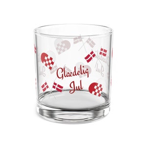 Glædelig Jul Danish Merry Christmas Rocks Glass, 10oz