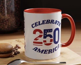 愛国的なカップ、アメリカを祝おう、250周年記念コーヒーマグ、アメリカンデコレーション