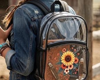 Sunflower Clear Backpack, ITA Transparent Bag | Custom Stadium Approved