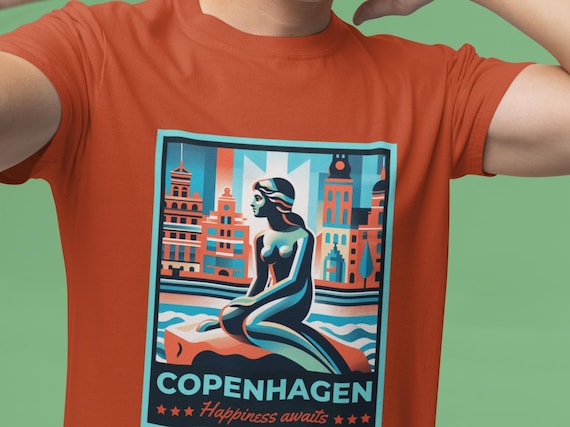 Copenhagen Little Mermaid T-shirt: Danish Nordic Design - Etsy