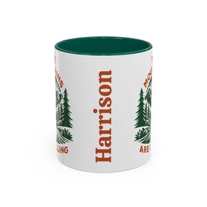 Custom Name Colorful Mugs, The Mountains Are Calling Gift, Personalized Cabin Mug, Adventure Wanderlust Cup, Outdoor Nature Lover Present,