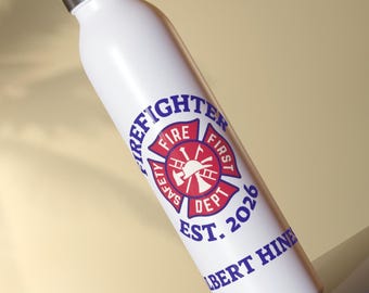 Firefighter Slim Water Bottle | Fire Department Graduation Gift