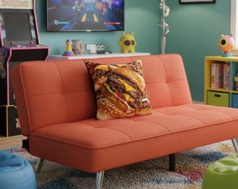 Cheeseburger Pillow: Foodie Home Decor Throw Cushion