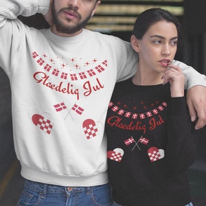 glædelig jul  Unisex Heavy Blend™ Crewneck, travels, Merry Christmas, Denmark, Danish, holiday, sweatshirt