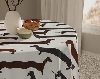 Superlong Dachshunds Tablecloth | Long Dog Pattern, Cute Wiener Dogs Print