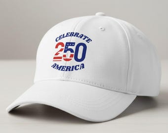 Celebrate America hat, 250th US Anniversary Baseball cap, patriotic headgear, Independance day 1776