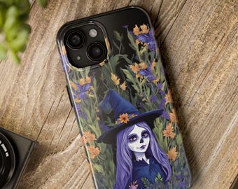 Halloween Witch Phone Case: Tough Lexan Plastic, Spooky Fall Design