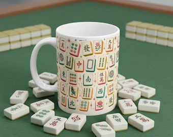 Personalized Mahjong Ceramic Mug | Mahjong Tiles Tea Cup