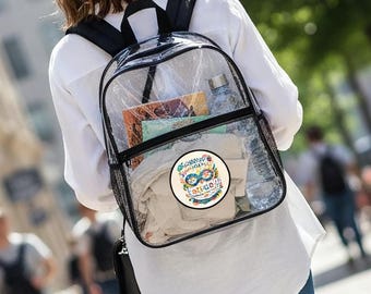 Autism Awareness Clear Backpack, Personalized Transparent Bag | Stadium Approved