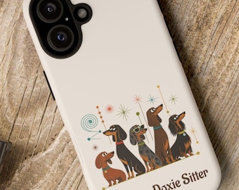 Personalized Dachshund Tough Case, Custom Name Phone Case | Wiener Dog Design