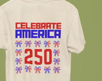 America 250th Anniversary Cotton Tee: Patriotic 4th of July Shirt