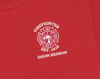 Personalized New Firefighter Tee, Graduation T-Shirt
