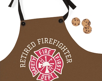 Delantal de bombero jubilado Delantal personalizado / Nombre personalizado estampado en toda la prenda