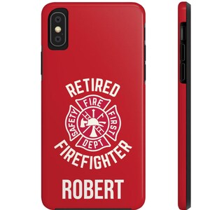 Custom Retired Firefighter Phone Case: Durable Lexan Plastic, Shock Absorbent