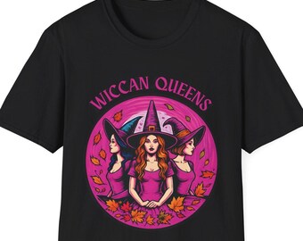 Camiseta de reinas wiccanas, diseño de aquelarre de brujas, camiseta de Halloween