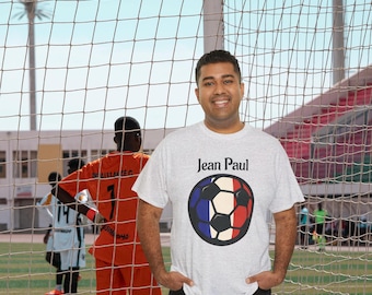 French Soccer Fan Tee, Unisex T-Shirt Gift for Football Lover, Personalized Shirt, Soccer Fan Tee
