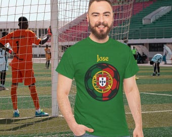 Portugal Soccer Fan Tee, Unisex T-Shirt Gift for Football Lover, Personalized Shirt, Soccer Fan Tee