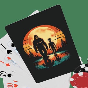 Bigfoot Alien Poker Playing Cards: Unique Sci-Fi Deck