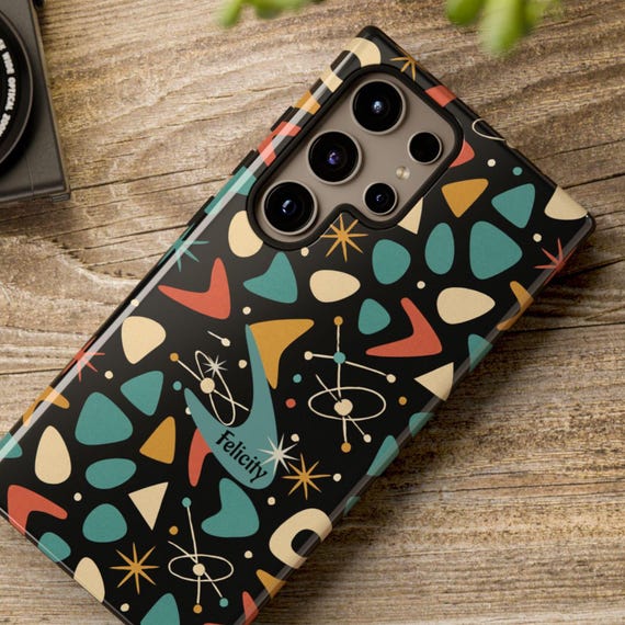 Iphone, Samsung, Midcentury Atomic Personalized Phone Case | Custom MCM  Tough Case - Etsy