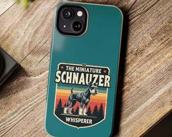 iphone, Samsung, Miniature Schnauzer iPhone Case: Teal Dog Lover Gift