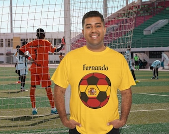 Spain Soccer Fan Tee, Unisex T-Shirt Gift for Football Lover, Personalized Shirt, Soccer Fan Tee