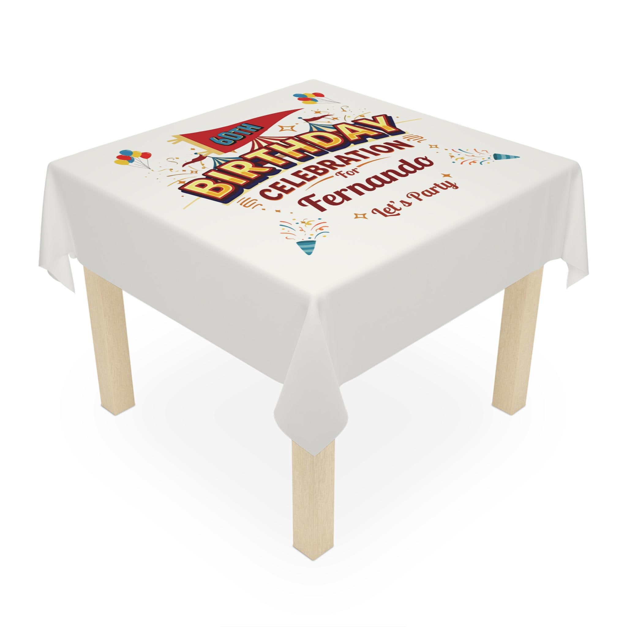 Custom 60th Birthday Tablecloth, Personalized Party Decor