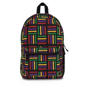 African Print Backpack: Ethnic Rucksack, Laptop Compartment